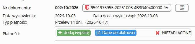 Dodawanie płatności za dokument kosztowy