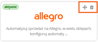 Widget - przesuwanie i usuwanie